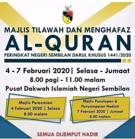 Majlis Tilawah Al Quran Peringkat Negeri Sembilan Portal Rasmi Majlis Daerah Tampin Mdt